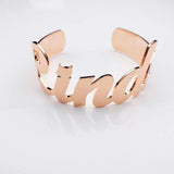 Stainless Steel Bracelet Adjustable Cuff Bangle Personalized Letter Bracelets