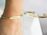 Personalized Engraved Stainless Steel Cuff Bangle Bracelet