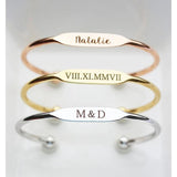 Personalized Engraved Stainless Steel Cuff Bangle Bracelet