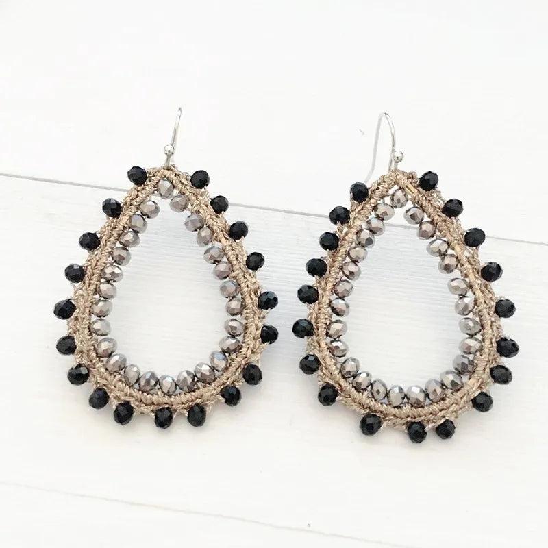 Baroque Style Crystal Drop Pendant Retro Earrings