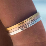 Personalized Stainless Steel Name Bangle Bracelet