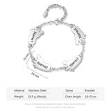 Personalized Stainless Steel Name Bracelet for Women - Adjustable Round Bangle