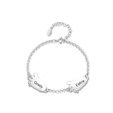 Personalized Stainless Steel Name Bracelet for Women - Adjustable Round Bangle