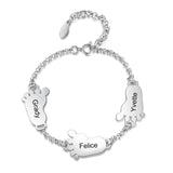 Personalized Stainless Steel Name Bracelet for Women - Adjustable Round Bangle