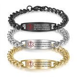 Men's Medical ID Bracelet - Diabetes Blood Thinne