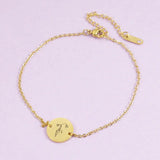 Birth Flower Name Bracelet Stainless Steel Personalized Name Bangle