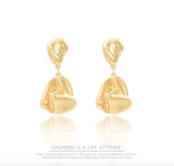 Golden Square Drop Earrings for Girls