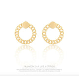 Golden Square Drop Earrings for Girls
