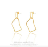 Golden Square Drop Earrings for Girls