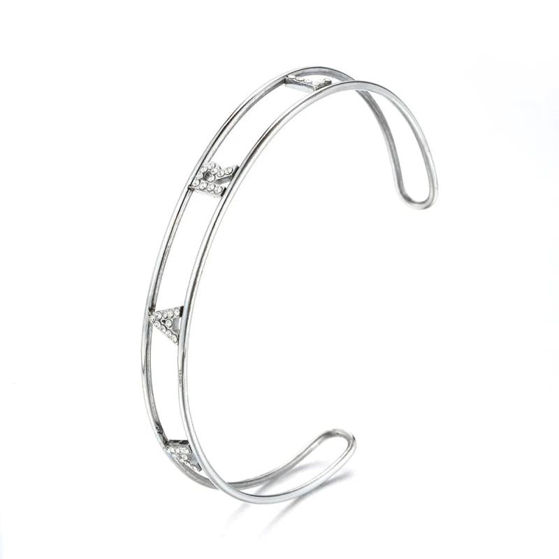 Personalized Name Diamond Letter Bracelet Love Charm Silver Jewelry