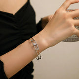 Personalized Name Diamond Letter Bracelet Love Charm Silver Jewelry