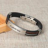 Men's Personalized Leather Bracelet Engraved Inspirational Wristband