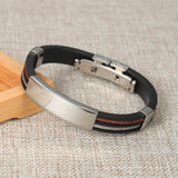 Men's Personalized Leather Bracelet Engraved Inspirational Wristband