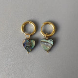 Shell Heart Earrings Stainless Steel Hoops Women's Jewelry