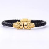 Men Bracelet Bangle Alloy Leather Husband Boyfriend Gift