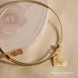 Personalized Heart Engraved Bracelet for Women with 1-3 Names