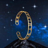 Punk Name Bracelet Stainless Steel Personalized Rhinestone Wrist Bangles