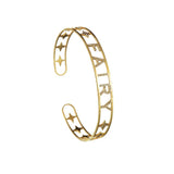 Punk Name Bracelet Stainless Steel Personalized Rhinestone Wrist Bangles