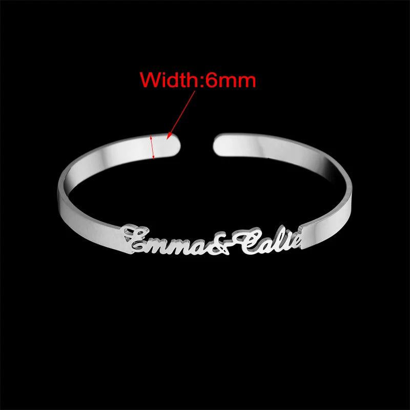 Personalized Nameplate Bracelets Stainless Steel 3mm/6mm