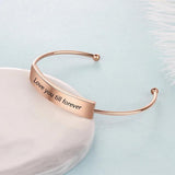 Personalized Name Cuff Bracelets & Bangles - Rose Bar Bracelets for Women