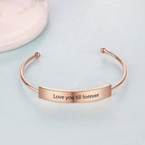 Personalized Name Cuff Bracelets & Bangles - Rose Bar Bracelets for Women