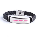 Personalized Name Leather Bracelet DIY Bracelet Men's Bangle