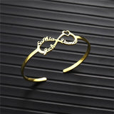 Personalized Stainless Steel Infinity Love Bracelet Custom Name Jewelry Gift