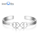 Personalized Heart Stainless Steel Cuff Bracelet - JewelOra BA102651