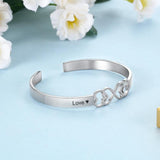 Personalized Heart Stainless Steel Cuff Bracelet - JewelOra BA102651