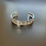 Personalized Letter Bracelet Crystal Stainless Steel Bangle