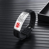 Stainless Steel Medical Alert ID Bracelet for Men
