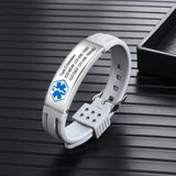 Stainless Steel Medical Alert ID Bracelet for Men