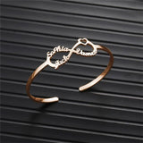 Personalized Family Bracelets Infinity Cuff Bangles