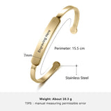 JewelOra Custom Stainless Steel Bracelet Engraving ID Bangle Jewelry