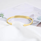 JewelOra Custom Stainless Steel Bracelet Engraving ID Bangle Jewelry