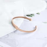 JewelOra Custom Stainless Steel Bracelet Engraving ID Bangle Jewelry