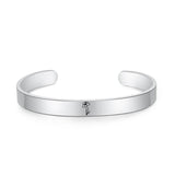 Personalized Birth Flower Cuff Bangles Stainless Steel Birth Month Bracelets