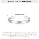 Personalized Birth Flower Cuff Bangles Stainless Steel Birth Month Bracelets