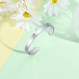 Personalized Birth Flower Cuff Bangles Stainless Steel Birth Month Bracelets