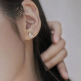 925 Silver Style Star Zircon Stud Earrings Women Dating Jewelry