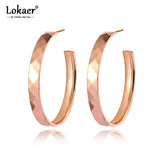 Rose Plated Round Stud Earrings for Women