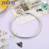 925 Sterling Silver Bracelet 4MM Snake Bone Chain Wedding Party Jewelry