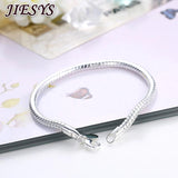 925 Sterling Silver Bracelet 4MM Snake Bone Chain Wedding Party Jewelry