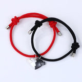 3D Heart Dinosaur Pendant Bracelet Set - Love Couple Jewelry