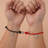 3D Heart Dinosaur Pendant Bracelet Set - Love Couple Jewelry