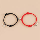 3D Heart Dinosaur Pendant Bracelet Set - Love Couple Jewelry