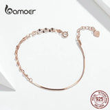 Rose Silver Bracelet Box Chain Lobster Lock Sterling Silver SCB149