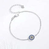925 Silver CZ Evil Eye Bracelet for Women, Fine Jewelry Mini Gift for Girl