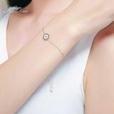 925 Silver CZ Evil Eye Bracelet for Women, Fine Jewelry Mini Gift for Girl