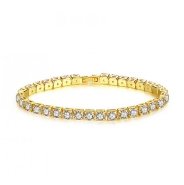 925 Sterling Silver 4mm Tennis Bracelet Bangle for Women Wedding Jewelry